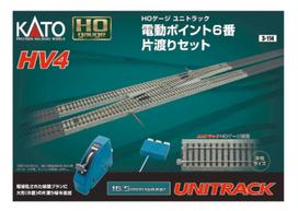 KATO HO Gauge HV-4 Electric Turnout No. 6 Single Crossover Rail Set 3-114 Model Railway Track gray