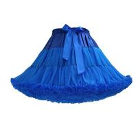 Suaugusiųjų labai pūstas kvėpuojantis tiulio sijonas - Minkštas Lolita tutu apatinis sijonas One Size blue