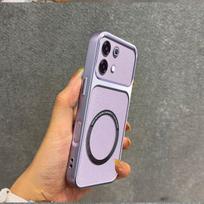 Upgraded Big Lens Protection Case for infinix NOTE 60 Pro,60 Luxury Leather Casing with Magnetic Ring infinix NOTE 60 Pro white