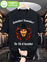 Anonymous Guy Fawkes Mask and V for Vendetta Themed T shirt Featuring Anonymous slogans and Guy Fawkes' iconic logo top 2XL black