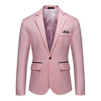 Vyriškas kostiumo švarkas Formalus verslo stilius Slim Fit Vienspalvis megztinis su sagomis Atverčiama apykaklė Kišenės su atvartais Ilgos rankovės Satino Kasdienis biuras Jaunikis Vestuvės Prom L