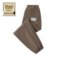 Boys' Fleece Lined Warm Sweatpants - Cuffed for Spring & Autumn 160 cm gray