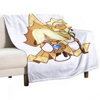 Grynas vanilinis sausainis (Cookie Run Kingdom) Minkštas pledas, mielas languotas, vasarai 30x40in beige