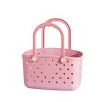 Storage Basket with Drainage Holes Design Storage Bin Large Capacity Ergonomic Handle Organizer for Bathroom Dormitory Home