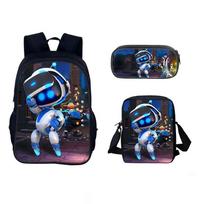Astro Bot Space Robot Kids School Backpack Set With Cartoon Print For Elementary Students 5 blue