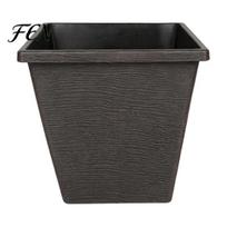 Large Plant Pots for Patio Square Resin Planter, 10 Inch Pot with Drainage Hole, Modern Garden Decoration Accessories Decorative Saucer Indoor Outdoor A kava
