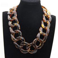 Vintažinis akrilinis ilgas grandinėlės chokerio karoliai moterims Stambios grandinėlės apykaklės karoliai ir pakabukai Madingi Boho papuošalai Bijoux gray