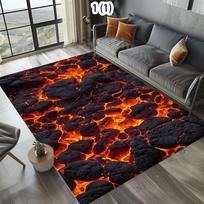 3D Ugnikalnio Uolienų Kilimas Kilimėlis Namų Dekoras Svetainė Miegamasis Grindų Dekoras Ugnikalnio Magmos Dizainas Neslystantys Kilimėliai Miegamojo Dekoras 60cm x 120cm