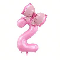 2 vnt./komplektas 32  Perlamutrinės rožinės spalvos skaičius ir lankas Folinis balionas, Tinka gimtadieniui, Valentino dienai, Metinių vakarėliui dekoruoti 2 pink