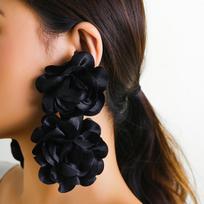 IngeSight.Z Exaggerated Satin Large Flower Long Tassel Drop Earrings for Women Romantic Party Wedding Earrings Jewelry juoda