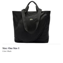 LACOSTE Fabric Tote One Shoulder Handbag Unisex Black NU4816NE-000- One Size 1 juoda