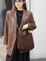 Elegant Large Capacity Women's Tote Bag - Versatile Genuine Leather & Suede Crossbody Handbag kava