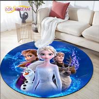 Animacinis Frozen Apvalus Kilimas Svetainei Kilimai Plotinis Kilimas Durų Kilimėlis Miegamojo Kilimas Kilimėlis Vaikams Kilimai Svetainei 80cm