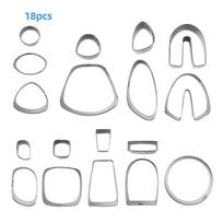 DIY Polymer Clay Earrings Cutter Set 18 21 24 Pcs Geometric Baking Moulds for Handmade Jewelry Art Projects black