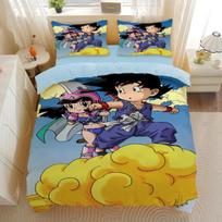 Japonų Anime Dragon Ball Patalynės Komplektas Goku Super Saiyan Antklodės Užvalkalas Pagalvės Užvalkalas 2/3 vnt. 3D Spaudiniai Paaugliams Antklodės Užvalkalas EU Single(135*200cm)3pcs black