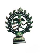 Pure Brass Natraj Statue, Dancing Shiva Idol, Rudra Shiva Figurines - 15 Cm black