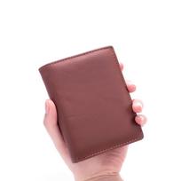 Genuine Leather Wallet Slim Vertical Card Holder Coin Purse ID Window Minimalist Gift for Men Women
