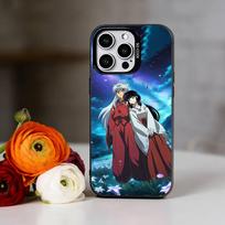 Anime L-Inuyasha Phone Case For iPhone 17,16,15,14,13,12,11 Plus,Pro Max,XS,Colored Silver Plated Inside Cover iPhone14ProMax