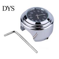 Handlebar Clock Waterproof Motorcycle Motorbike Mount Watch Round Dial Accessory Mini gray
