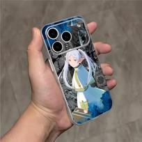 F-FrierenS S-Sousou Anime Transparent White Phone Case For iPhone 17,16,15,14,13,12,11,Pro,Max,Plus Magnetic Wireless Charging iPhone13PRO black