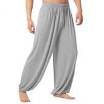 Vyriškos kasdienės grynos spalvos kelnaitės Pilvo šokių jogos kelnės Haren Pants XXL šviesiai pilka spalva