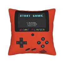 Games Console Handheld Gamer Game Over Pillowcase Printing Polyester Cushion Cover Decorative Throw Pillow Case Cover Zipper 45cmx45cm(18x18Inch) black