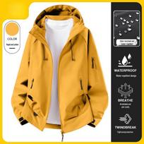 Couples' 3-in-1 Windproof Fleece-Lined Ski and Travel Jacket for Autumn and Winter M - 90-100 lbs gray