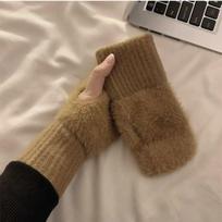 Women's Versatile Knit Fingerless Gloves with Fleece Lining - Warm Autumn & Winter Arm Warmers One Size