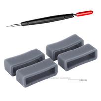 4 vnt. Guminis silikoninis laikrodžio dirželio laikiklis 16mm 18mm 20mm 22mm 24mm 26mm Laikrodžio dirželio saugos žiedas Apyrankės žiedai 20mm gray