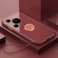 For HUAWEI Pura 80 Ultra 80 Pro Plus Lanyard Case Plating Soft Silicone Ring Holder Cover for Huawei Pura 70 Pro+ 70 Ultra Funda Huawei Pura 80 Ultra
