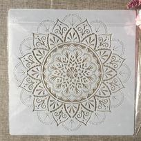 30*30cm Big Mandala Heart Geometry DIY Layering Stencils Wall Painting Scrapbook Coloring Embossing Album Decorative Template gray