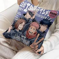 Jujutsu Kaisen Anime Pagalvės užvalkalas Pagalvės užvalkalas Apmušalas Sofos Dekoratyvinis pagalvė Namų dekoras Pagalvės užvalkalas 12x12Inch black