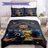 Mbappe Bedding Set Breathable Duvet Cover with Pillowcases Decorative Bed Linen for Bedroom Home Decoration Birthday Gift 140cmx210cm