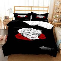 3D Anime Jujutsu Kaisen Digital Print Polyester Printed Bed Set Duvet Cover Pillowcase Bedding Set Linen Sheet Quilt Cover Size 70x133cm 2pcs white