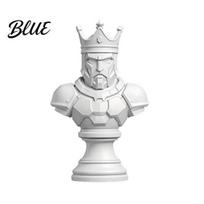 Versatile Indoor Outdoor Ornament 3D Printed Chess King Bust Statue  European Style Resin Classic Strategy Game Collectibles Figurine  Decorative white