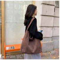 Autumn and winter new matte suede tote bag large capacity commuter casual shoulder bag fashionable versatile bucket bag black