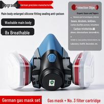 Liquid Silicone Gas Mask with Activated Carbon Filter for Industrial and Laboratory Use Model A gray