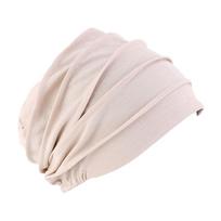 Moterų medvilniniai kvėpuojantys hidžabai Turbanas Elastingas galvos apdangalas Chemoterapijos kepuraitė One Size smėlis