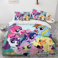 My Little Pony patalynės komplektai Antklodė Quilt Lovos uždangalas Antklodės užvalkalas Pagalvės užvalkalas 2-3 dalių komplektai Vaikams Suaugusiems Namų dekoras AU Single 140x210cm
