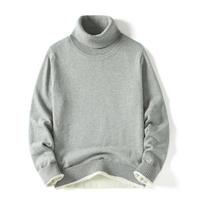 Big Kids' Velvet-Lined Half-Turtleneck Sweater - 2026 Winter Knit Base Layer 2XL