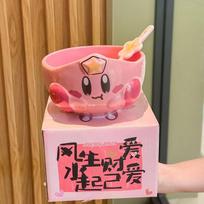 Star Kirby Cartoon Peripheral Ceramic Rice Bowl Personal Dining Bowl Special Beautiful Bowl Children'S High End Home Furnis black
