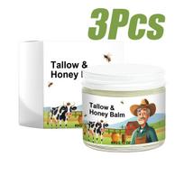 Hydrating Tallow & Honey Balm Skin Nourishing Smoothing Delicate Moisturizer to Improve Texture for Soft Firm Skin Daily Skincar 3pcs