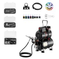 VEVOR Airbrush Kit, 1/6 HP, Air Brush Kit with Air Compressor and Tank, 3 Dual-Action Professional Airbrushes with 3 Tips, Hose, Acrylic Paint
