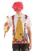 CLOWN SUIT Costume T-Shirt Big Oversize Tie Allover Print Tee S-2XL S beige