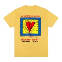 The Smashing Pumpkins Band Vintage Tshirt Siamese Dream Tour 1994 Graphic Cotton Unisex T Shirt New Tee Tshirt Unisex Tops 4XL yellow