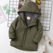 Autumn Winter Children Jacket Boys Hooded Plus Velvet Thicken Warm Boy Outerwear Coat Kids Parka 120cm black