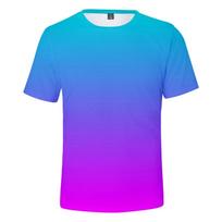 Fashionable New Neon Light Series Men's Printed T-shirt Popular Harajuku Round Neck Plus Size Comfortable Short Sleeve XS blue