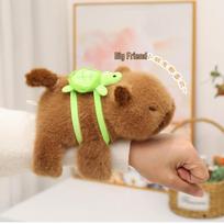 Capybara Plush Toy & Turtle Slap Bracelet Set – Perfect Children's Birthday Gift 23 cm brown