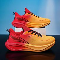 Men Running Shoes Marathon Sports Air Cushion Carbon Board Breathable Lightweight Comfortable Women Outdoor Athletic Sneakers 39 orange