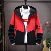Spring Autumn Fashion Trend Hooded Jacket Men's Casual Relaxed Comfortable Breathable High Quality Coat M red
